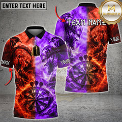 Maxcorners Darts Viking Battle Lightning Multicolor Customized Name, Team Name 3D Shirt