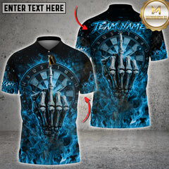 Maxcorners Darts Dark Skull Fire Multicolor Customized Team Name 3D Shirt
