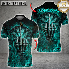Maxcorners Darts Dark Skull Fire Multicolor Customized Team Name 3D Shirt