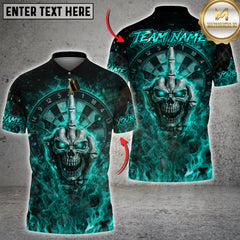 Maxcorners Darts Flaming Skeleton Hand Dartboard Multicolor Customized Name Team 3D Shirt