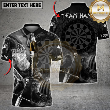 Maxcorners Viking Darts Warrior Rune Design Personalized Name 3D Unisex Shirt