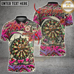 Maxcorners Darts Graffiti Drunk Dartboard Character Multicolor Customized Name, Team Name 3D Shirts