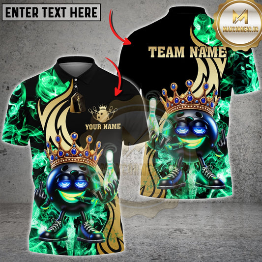 Maxcorners Bowling Royal Fire King Multicolor Customized Name, Team Name 3D Shirt