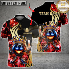Maxcorners Bowling Royal Fire King Multicolor Customized Name, Team Name 3D Shirt