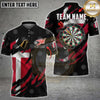 Maxcorners Darts Denmark Flame Flag Personalized Name 3D Shirt For Women
