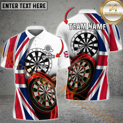 Maxcorners Darts Shirt Uk Flag Dartboard Style Personalized Name, Team Name 3D Shirt