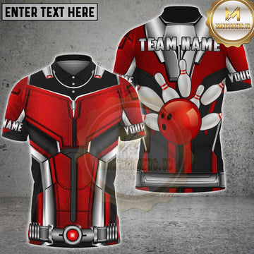 Maxcorners Bowling Red Armor Bowling Pins Personalized Name 3D Unisex Shirt 7