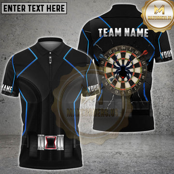 Maxcorners Darts Black Spider Armor Dartboard Design Personalized Name 3D Unisex Shirt