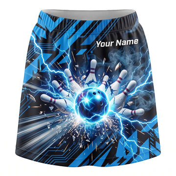 Maxcorners Bowling Energy Ball Explosion Thunder Personalized 3D Skirts With Shorts