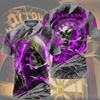 Maxcorners Darts Skull Fire Flame Mutilcolor Options Personalized Name, Team Name 3D Polo Shirt