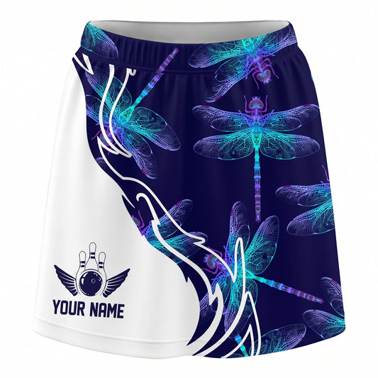 Maxcorners Bowling Neon Dragonfly Personalized 3D Skirts With Shorts