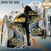 Maxcorners Bass Fishing Hook Graphic & Jumping Fish Art  Personalized Name, Team Name 3D Long Sleeve Shirt