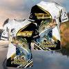 Maxcorners Bass Fishing Hook Graphic & Jumping Fish Art  Personalized Name, Team Name 3D Long Sleeve Shirt
