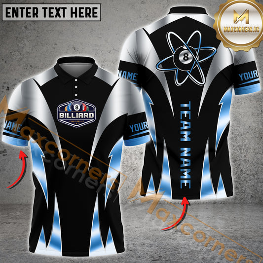 Maxcorners Billiard Atomic 8-Ball Multicolor Personalized Name, Team Name 3D Shirt