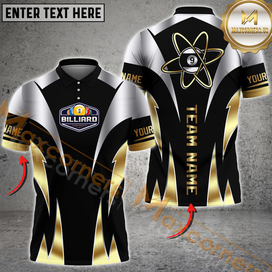 Maxcorners Billiard Atomic 9-Ball Multicolor Personalized Name, Team Name 3D Shirt