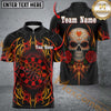 Maxcorners Men's Custom Darts Shirt With Roses Skull Polynesian Pattern And Red Dartboard LM1605