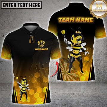 Maxcorners Darts Bee Queen Personalized Name 3D Unisex Shirt