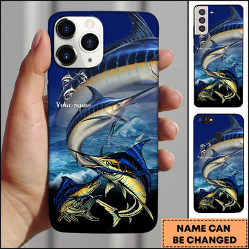 Maxcorners Marlin Big Game Ocean Action Design Personalized Name Phone Case