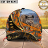 Maxcorners Golden Hunting Orange Camouflage Personalized Name 3D Cap (Deer/Moose/Boar/Elk/Turkey/Duck)