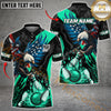 Maxcorners Patriotic Eagle US Flag Bowling Jersey Multicolor Option Customized Name, Team Name 3D Polo Shirt