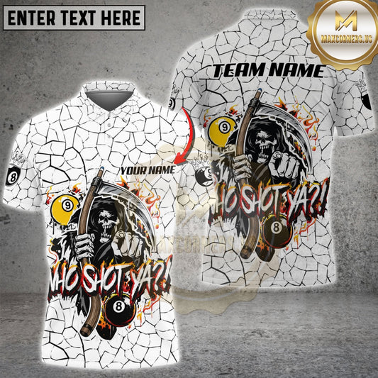 Maxcorners Billiard Skull Customized Name, Team Name 3D Shirt For Ben Vargas