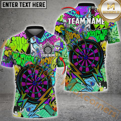 Maxcorners Darts Urban Graffiti Dartboard Fire Multicolor Customized Name, Team Name 3D Shirts