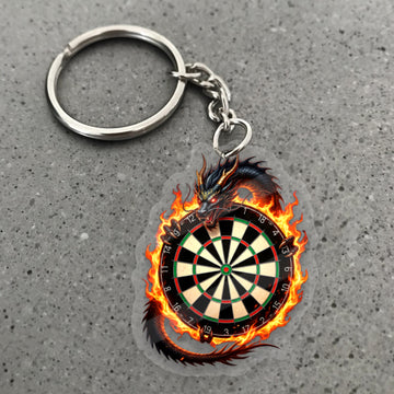 Maxcorners Darts Fire Dragon Dartboard 3D Keychain And Ornament