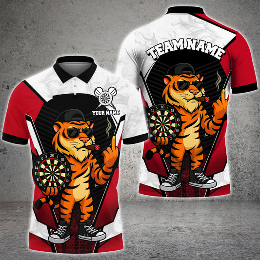 Maxcorners Tiger Darts Multicolor Customized Name, Team Name 3D Shirt KH