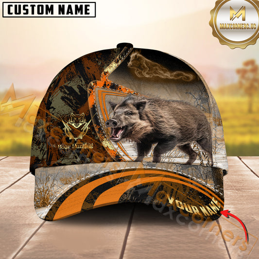 Maxcorners Rustic Hunting Personalized Name 3D Cap (Deer/Moose/Boar/Duck)