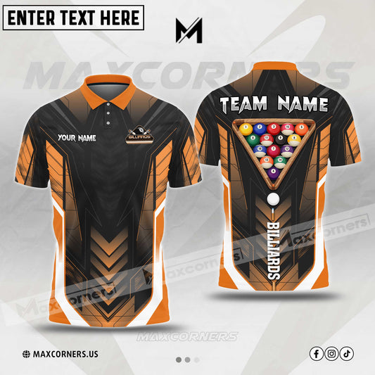 Maxcorners Billiard Ball Sport Jersey Multicolor Option Customized Name, Team Name 3D Polo Shirt (6 Colors)