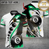 Maxcorners Billiard Classic 8-Ball Black & White Multicolor Customized Name, Team Name 3D Shirt