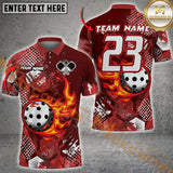 Maxcorners Pickleball Ball Flame Customized Name, Team Name 3D Shirt