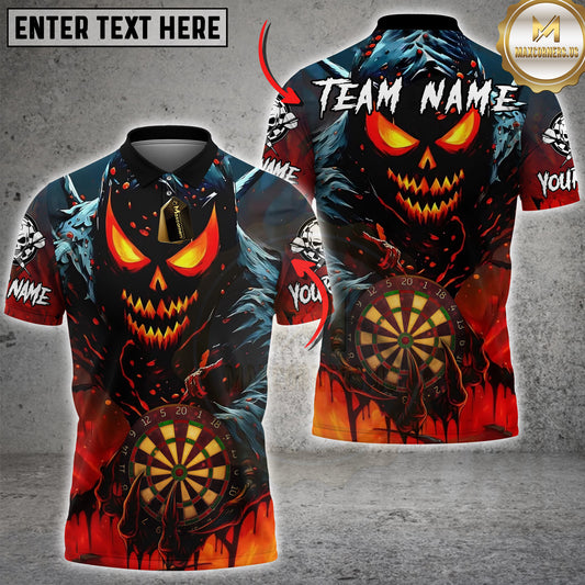 Maxcorners Darts Flame Skull Dartboard Multicolor Customized Name, Team Name 3D Shirts