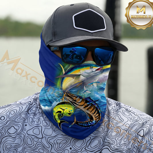 Maxcorners Fishing Mahi-mahi, Wahoo, Tuna 3D Neck Gaiter