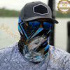 Maxcorners Fishing Electric Blue Arrow Pattern Splash 3D Neck Gaiter (12 Fish Species)