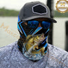 Maxcorners Fishing Electric Blue Arrow Pattern Splash 3D Neck Gaiter (12 Fish Species)