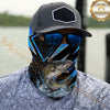 Maxcorners Fishing Electric Blue Arrow Pattern Splash 3D Neck Gaiter (12 Fish Species)