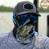 Maxcorners Fishing Electric Blue Arrow Pattern Splash 3D Neck Gaiter (12 Fish Species)