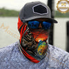 Maxcorners Fishing Skull Angler Red Wave 3D Neck Gaiter (10 Fish Species)