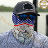 Maxcorners Fishing American Anchor Compass Lighthouse Graphic 3D Neck Gaiter (12 Fish Species)