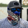 Maxcorners Fishing Patriotic American Flag Camo 3D Neck Gaiter (12 Fish Species)
