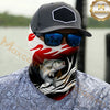 Maxcorners Fishing Red Flame Pattern 3D Neck Gaiter (12 Fish Species)