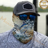 Maxcorners Fishing Camouflage Map 3D Neck Gaiter (12 Fish Species)