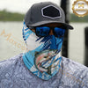 Maxcorners Fishing Jumping Water Splash Blue Pattern 3D Neck Gaiter (12 Fish Species)