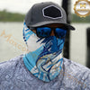 Maxcorners Fishing Jumping Water Splash Blue Pattern 3D Neck Gaiter (12 Fish Species)