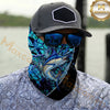 Maxcorners Fishing Graphic Dark Water Camouflage 3D Neck Gaiter (12 Fish Species)