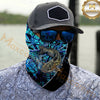 Maxcorners Fishing Graphic Dark Water Camouflage 3D Neck Gaiter (12 Fish Species)