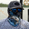 Maxcorners Fishing Camo Water Splash 3D Neck Gaiter (12 Fish Species)