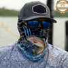 Maxcorners Fishing Camo Water Splash 3D Neck Gaiter (12 Fish Species)