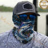 Maxcorners Fishing Camoflage Water Splash 3D Neck Gaiter (12 Fish Species)